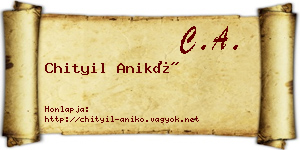 Chityil Anikó névjegykártya