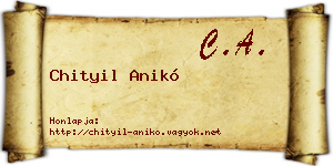 Chityil Anikó névjegykártya